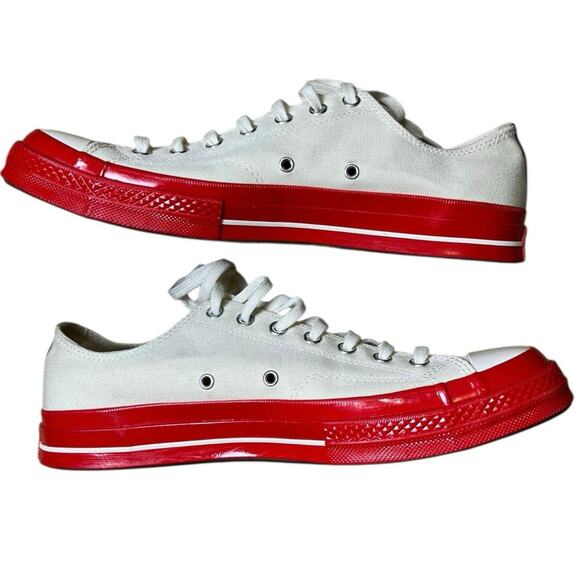 Converse Play Comme des Garçons CDG Red Sole Low Sneakers - Picture 2 of 6